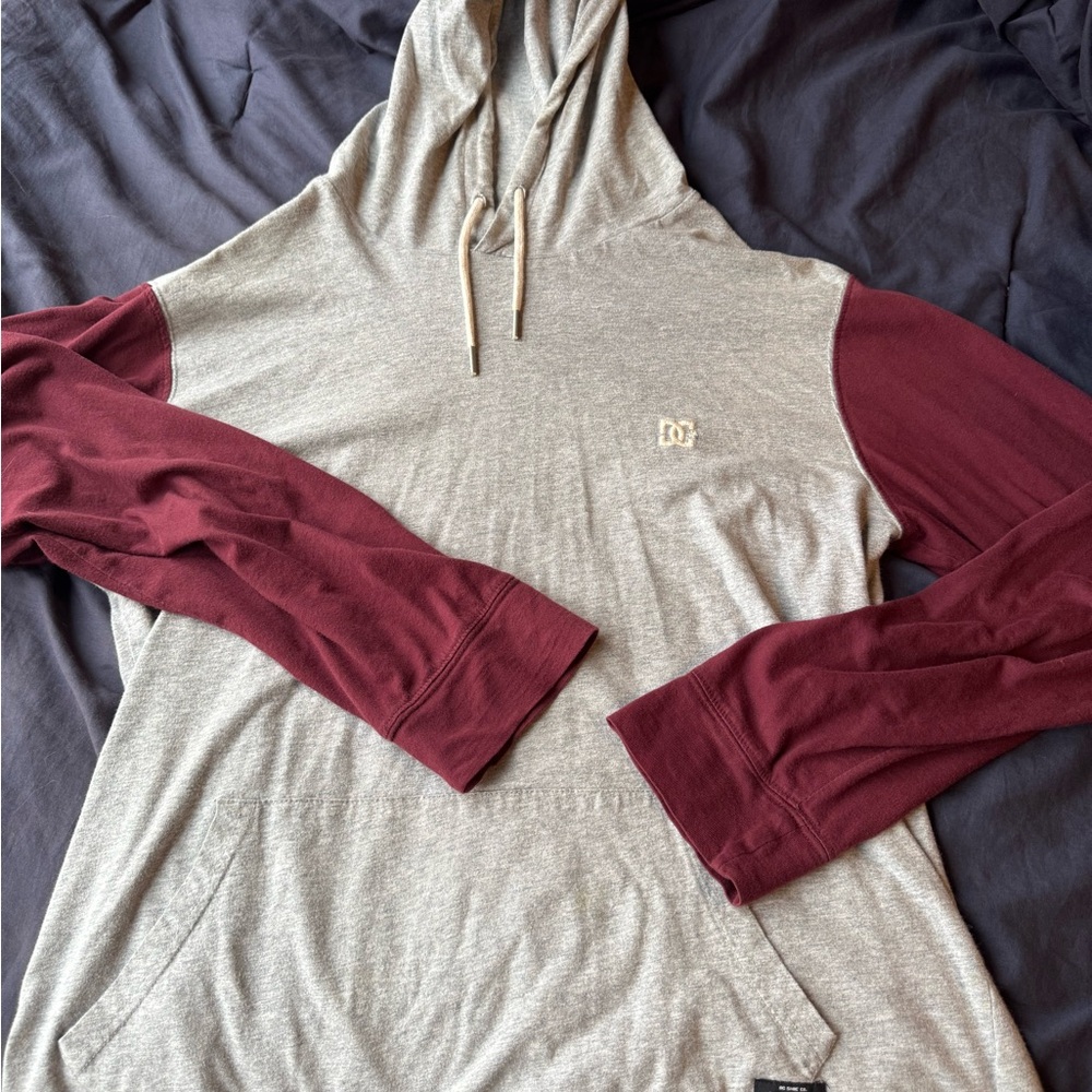 DC Gray and Burgundy Hoodie - Men’s XL